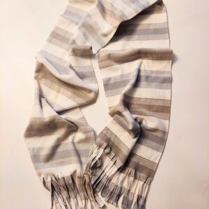 Striped Fringe Fleece Scarf